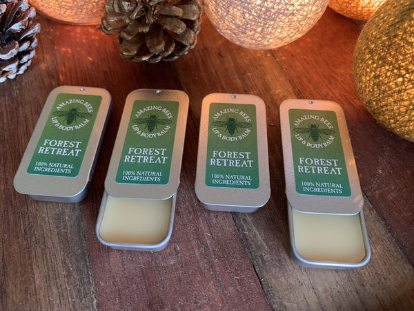 Forest Retreat - Amazing Bees® Lip and Body Balm 100% NATURAL INGREDIENTS (Choice of 6g Slider Tin, or 4g Pot)