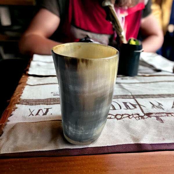 Real Drinking Horn Cup. Polished outside & Laquered inside (Food-Safe) - Cup Only (No Mead).