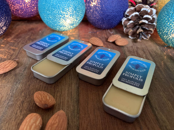 Simply Propolis - Amazing Bees® Lip and Body Balm 100% NATURAL INGREDIENTS (Choice of 6g Slider Tin, or 4g Pot)