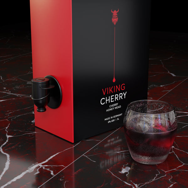 VIKING CHERRY (WIKINGER KIRSCHE) Cherry Honey Mead - Cherry Mead (6% ABV) 3L Box