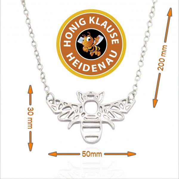 Origami Bee Necklace - Alloy Metal - Nickel Coated - Silver