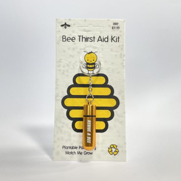 Revive-A-Bee Thirst Aid Kit - Bee Revival Keyring & Seeds (Choice of Colours)