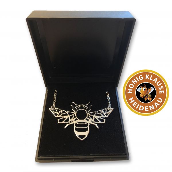 Origami Bee Necklace - Alloy Metal - Nickel Coated - Silver Boxed