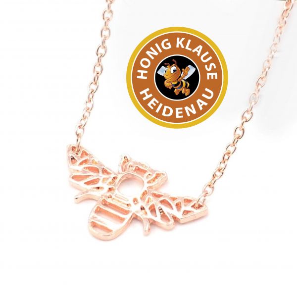 Origami Bee Necklace - Alloy Metal - Nickel Coated - Rose Gold