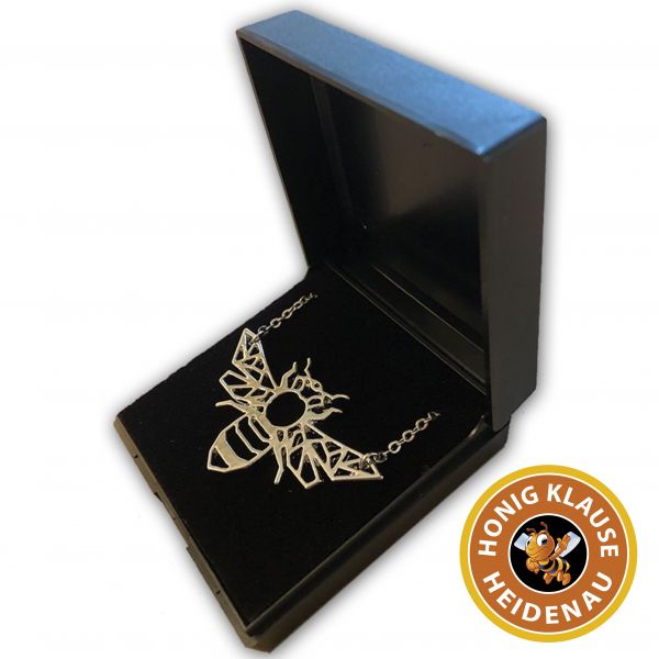 Origami Bee Necklace - Alloy Metal - Nickel Coated - Silver Boxed