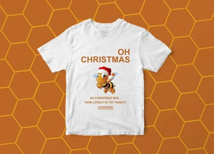 "Oh Christmas Bee” #SaveOurBees - Printed T Shirt (White)