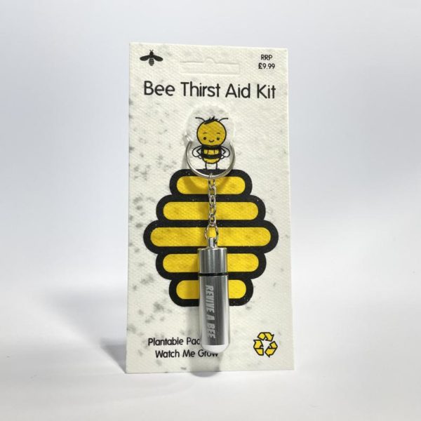 Revive-A-Bee Thirst Aid Kit - Bee Revival Keyring & Seeds (Choice of Colours)