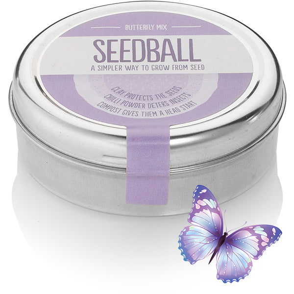 Seedballs - Butterfly Mix Tin - Contains 20 Seed Balls - Best Scattered in Spring or Autumn
